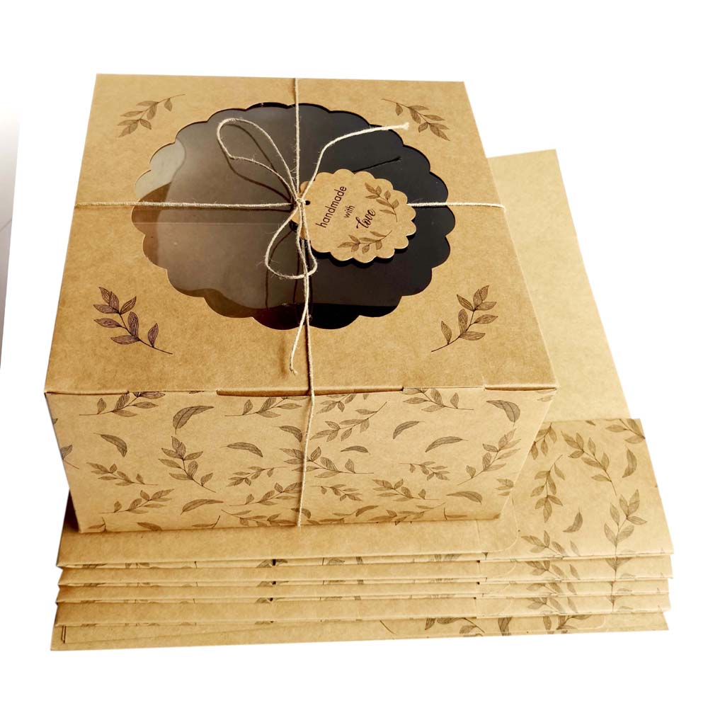 Kraft Cake Box with Window, Pack of 10