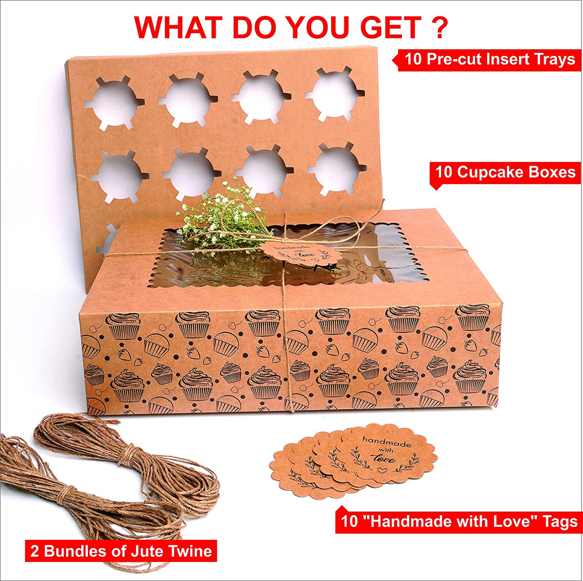 Cupcake Boxes - 12 Inserts (Pack of 10) – mudrit.co