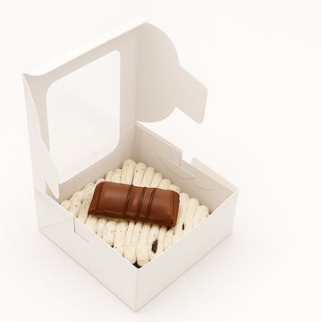 White Bakery Box with Window, Pack of 20, for Brownie, Donut, Ladoos, Chocolates, Macarons, Size 3.25x3.25x2 inches