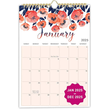 Floral Wall Calendar 2025