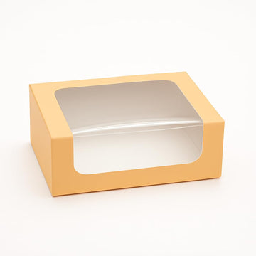 Peach Bakery Box with Window – 2 Brownie Box (Pack of 20)