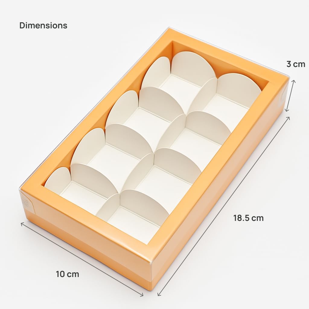 Peach Color Chocolate Gift Boxes with 8 Cavity for Truffles