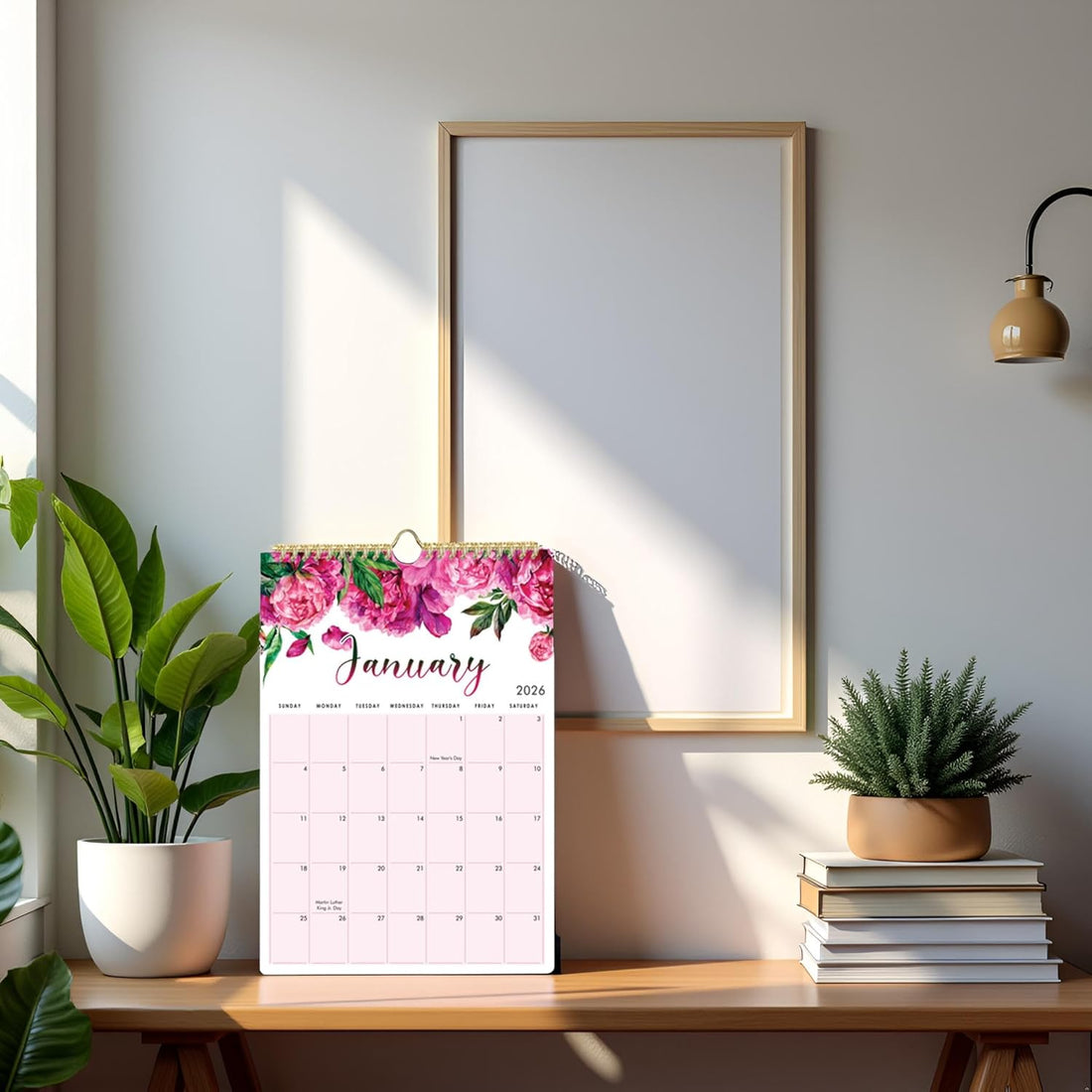 Floral Wall Calendar July 2025 - Dec 2026