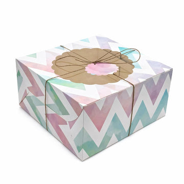 Pink & Blue Cake Box with Window, Pack of 10