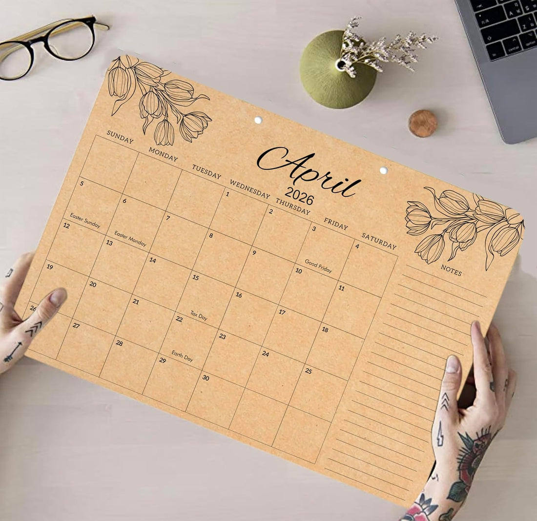 Kraft Desk Calendar Jan 2026-Dec 2026