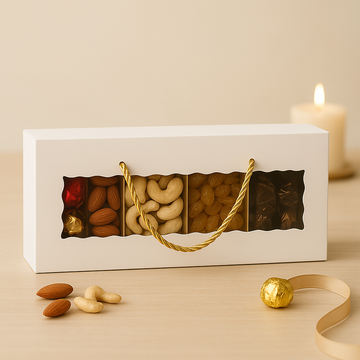 White Hamper Gift Boxes with Twine Handle