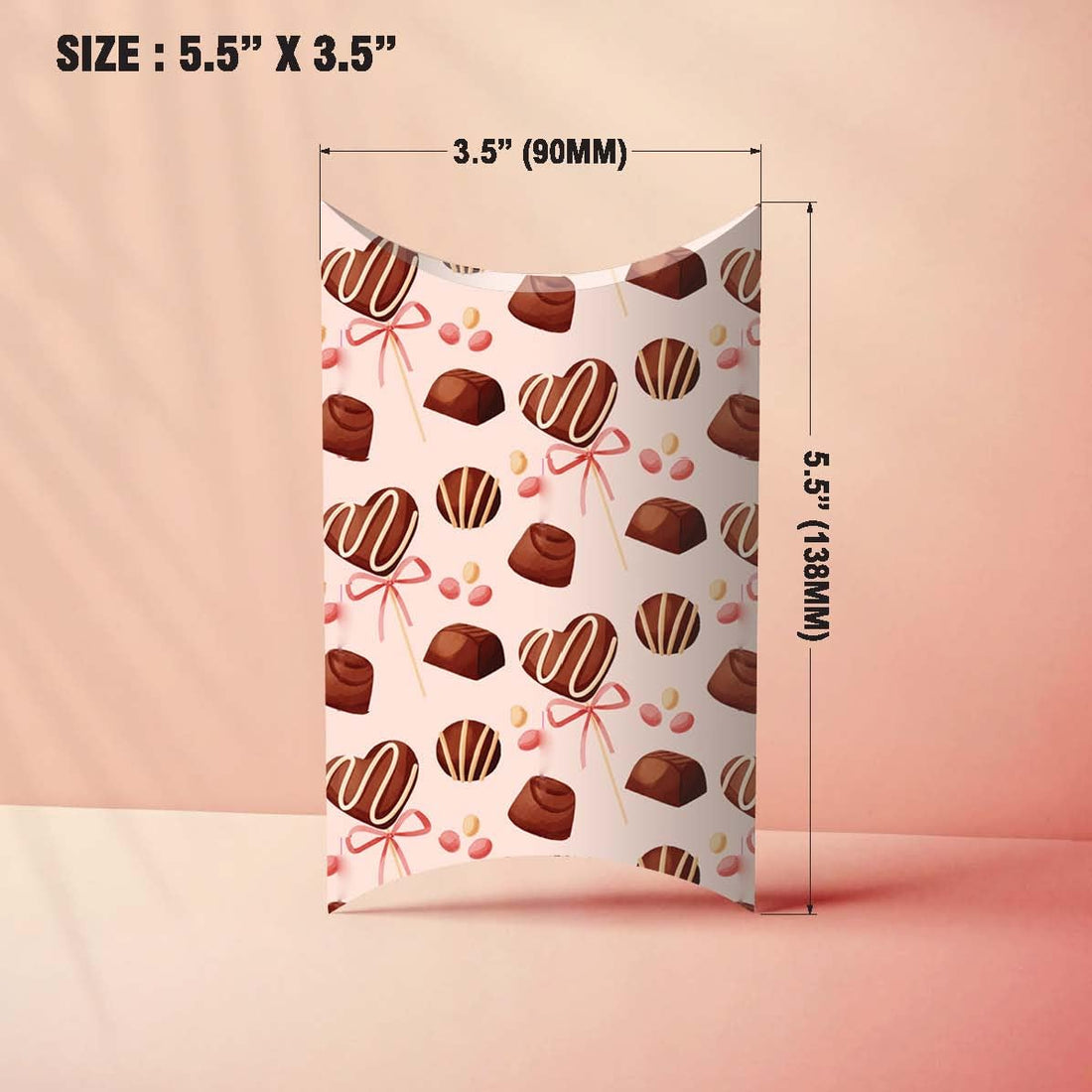 Brown Pillow Paper Box, Set of 50