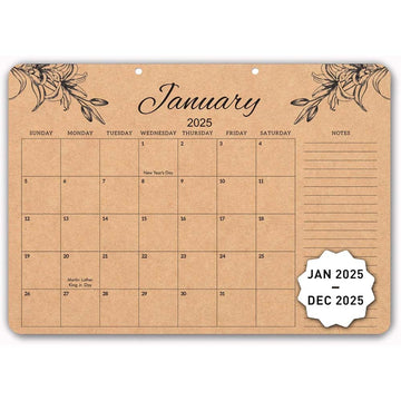 Kraft Desk Calendar 2025