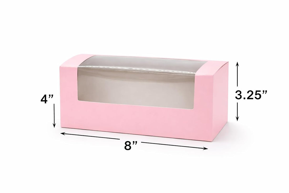 Pink Loaf Cake Box with Clear Window, Pack of 10/20