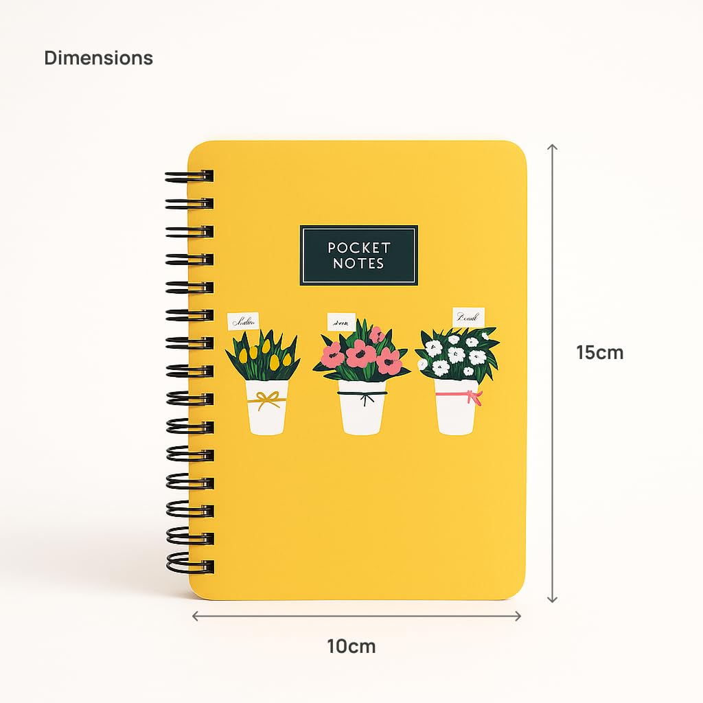 Yellow Pocket-Size Spiral Notebook, Pack of 5