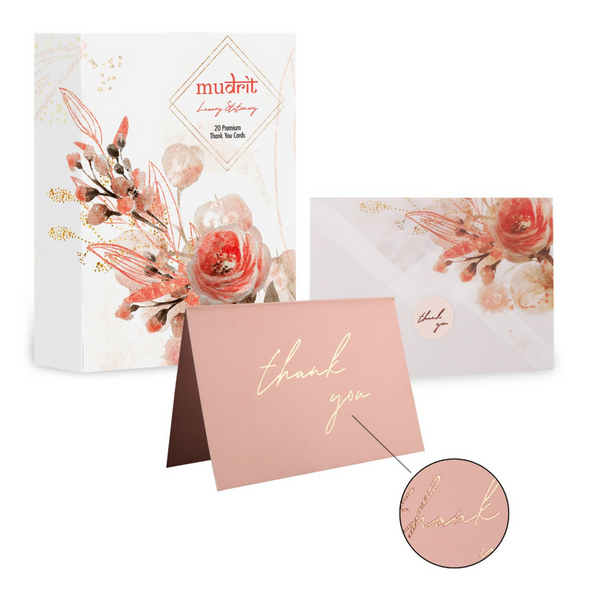 Pink Thank You Cards (Set of 20)