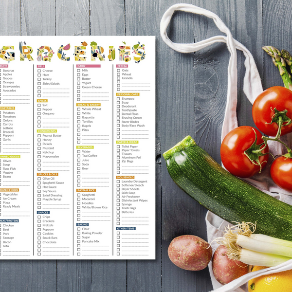 Grocery Shopping List Magnetic Pad