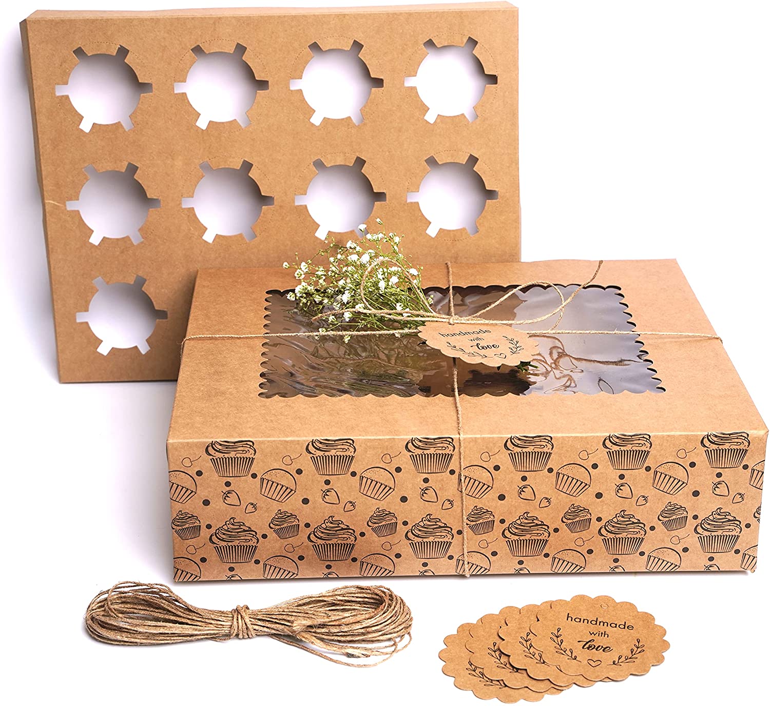 Cupcake Boxes - 12 Inserts (Pack of 10)