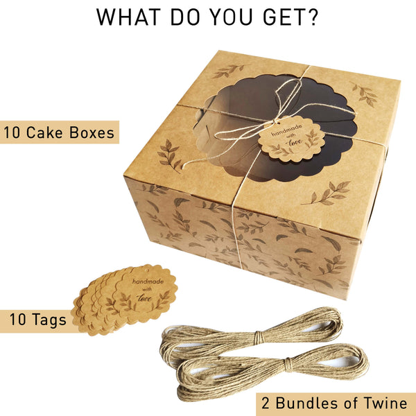 Kraft Cake Boxes (Pack of 10)
